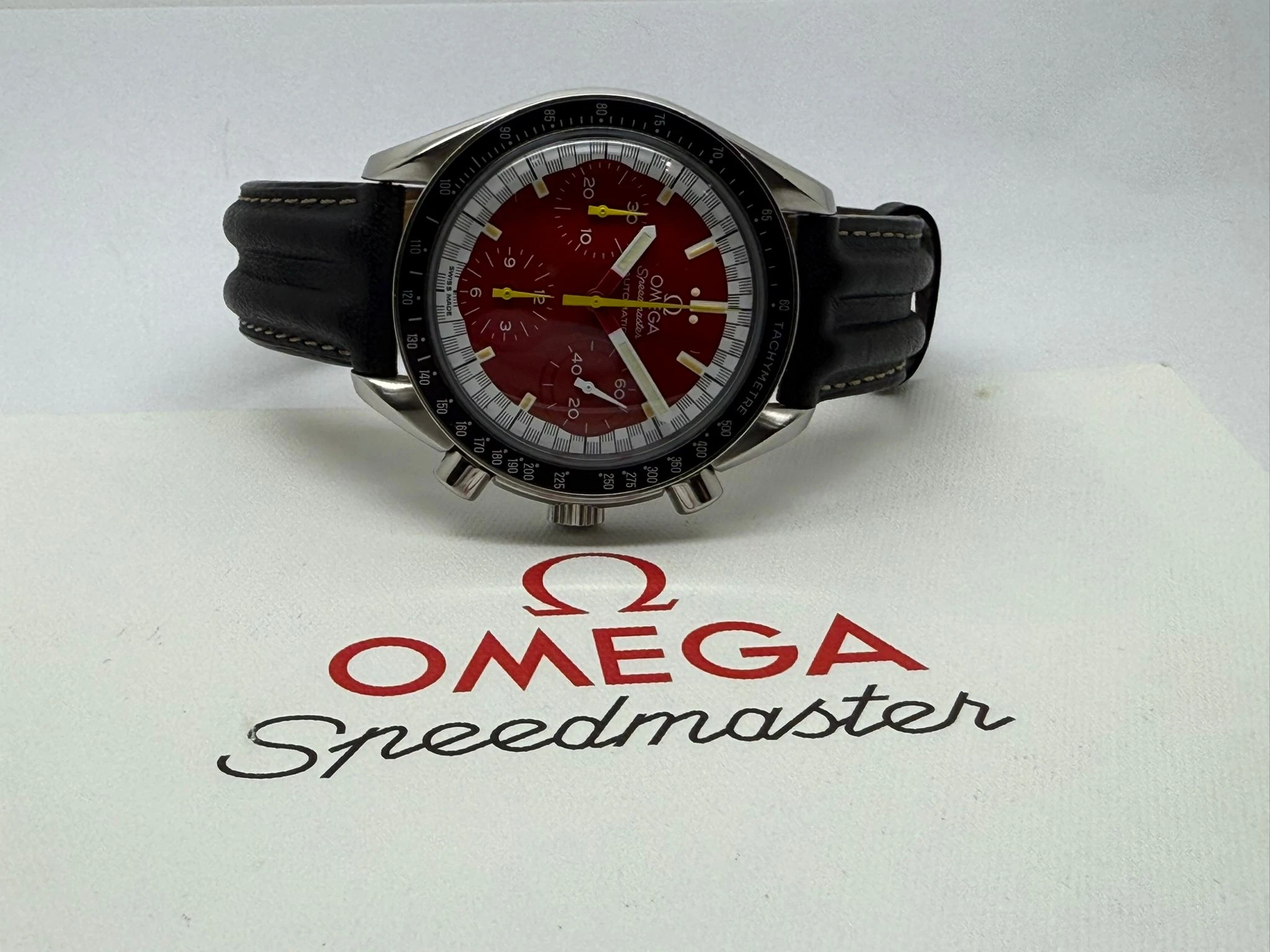 Omega Speedmaster Automatic ‘Schumacher’ 39mm Reference 175.0032 – Collector’s Set with Wheel Display – 1999