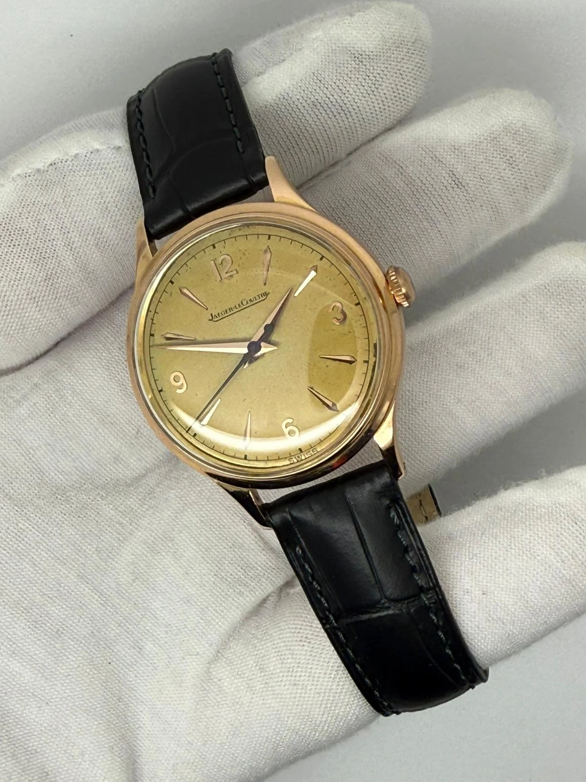 Jaeger-LeCoultre Manual Wind 34mm Solid 18ct Rose Gold 1950s
