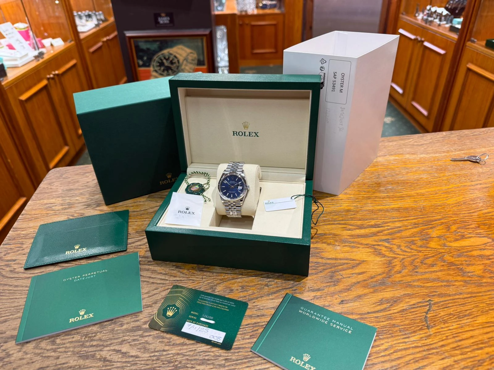 Rolex Oyster Perpetual Datejust 36mm Stainless Steel Blue Dial Jubilee Bracelet 126200 2025