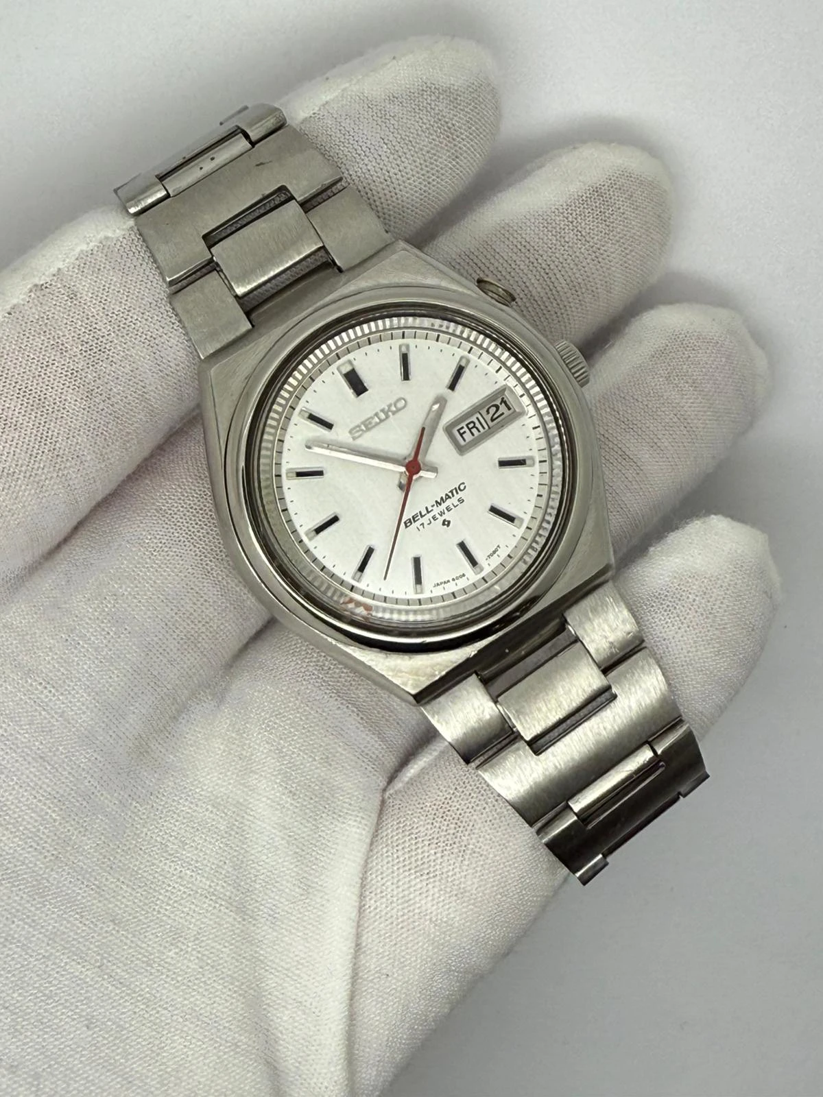 Seiko Bell-Matic Alarm Watch 38mm Stainless Steel 4006-6031 1974