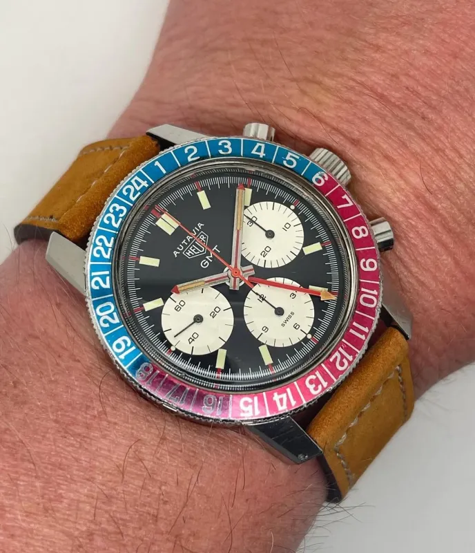 Heuer Autavia GMT Chronograph Valjoux 72C 2446C 1970s