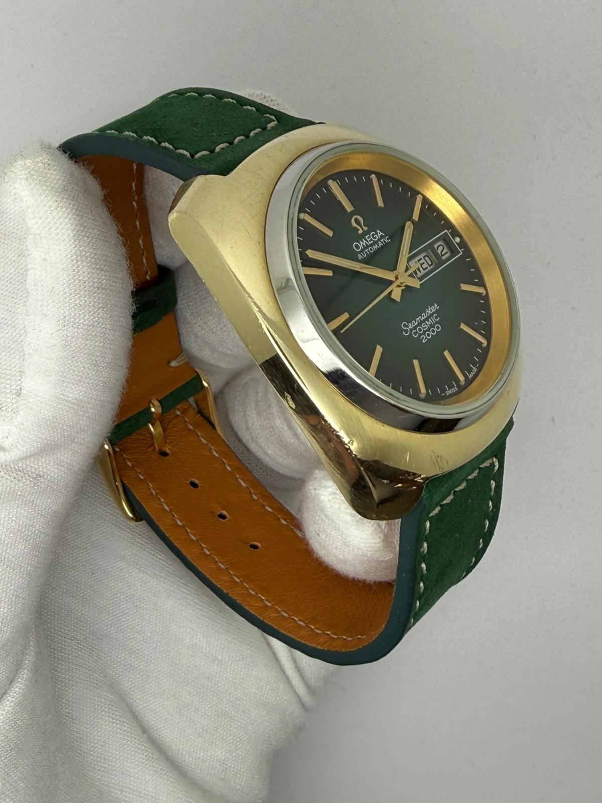 Omega Seamaster Cosmic 2000 Automatic 39mm Gold-Capped Green Dial