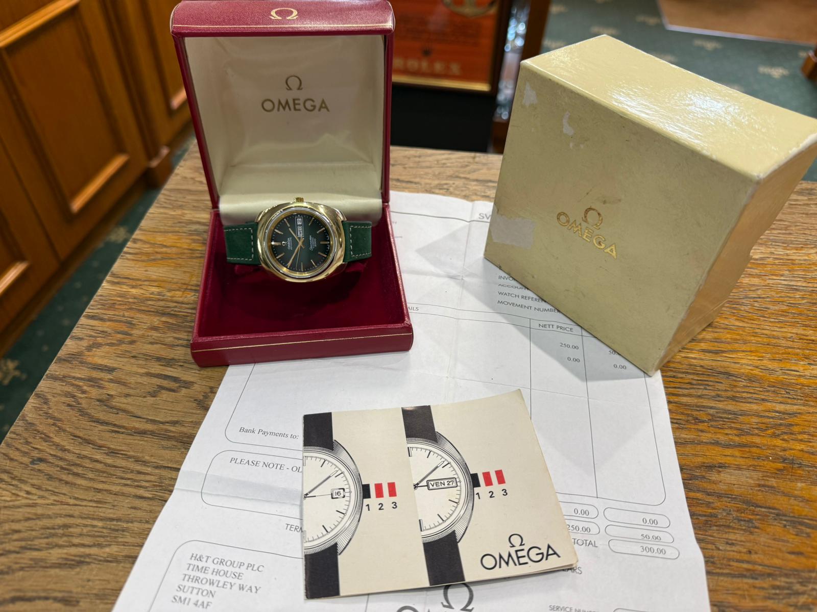 Omega Seamaster Cosmic 2000 Automatic 39mm Gold-Capped Green Dial