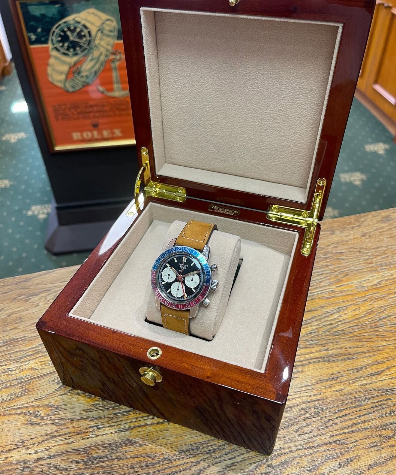 Heuer Autavia GMT Chronograph Valjoux 72C 2446C 1970s - Out of stock