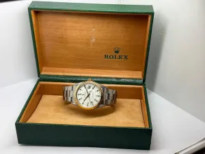 Rolex Oyster Perpetual Date 34mm Stainless Steel & 18ct Yellow Gold Fluted Bezel Oyster Bracelet 15000 1981