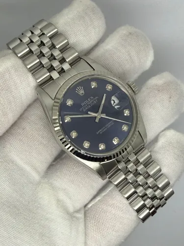Rolex Datejust 36mm Blue Custom Diamond Dial 16014 1984