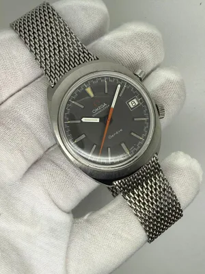 Omega Chronostop Genève 35mm Stainless Steel Grey Racing Dial Mesh Bracelet 146.009/146.010 1969