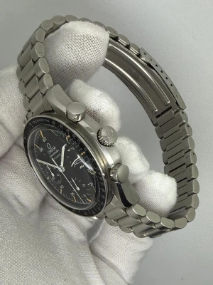 Omega Speedmaster Automatic Speedy Reduced 39mm Stainless Steel Black Chronograph Dial Tachymetre Bezel 175.0032 1990