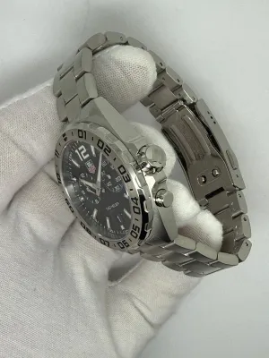 TAG Heuer Formula 1 Quartz Alarm 41mm Stainless Steel Black Dial Bracelet WAZ111A 2019