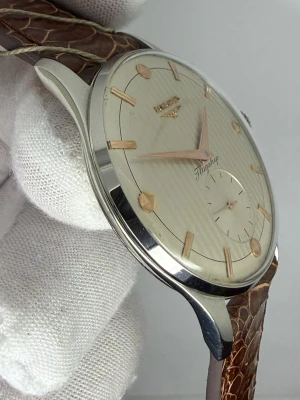 Longines Jumbo Manual Wind 37mm Stainless Steel Striped Dial 6881-2 1958