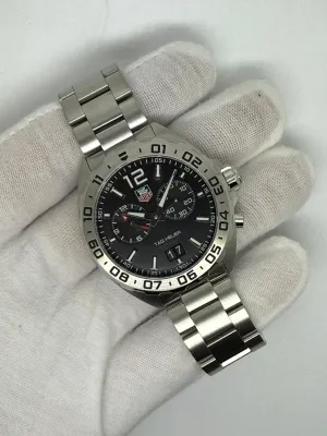 TAG Heuer Formula 1 Quartz Alarm 41mm Stainless Steel Black Dial Bracelet WAZ111A 2019