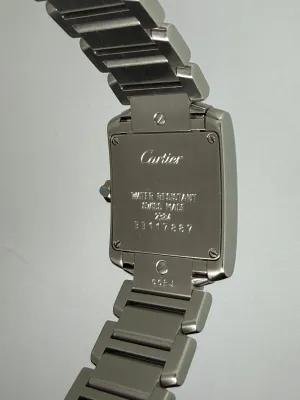 Cartier Tank Francaise Ladies 20x25mm Stainless Steel White Roman Dial Bracelet 2384 2005–2010