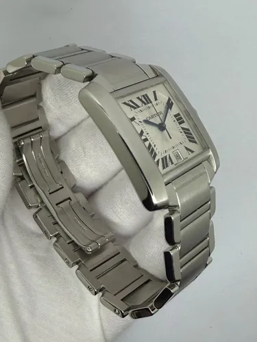 Cartier Tank Française Automatic 28x32mm Stainless Steel Silver Dial 2302 Circa 2000