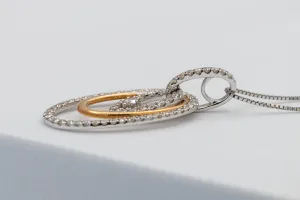 18ct White & Yellow Gold Diamond Necklace – 1.00ct G/VS