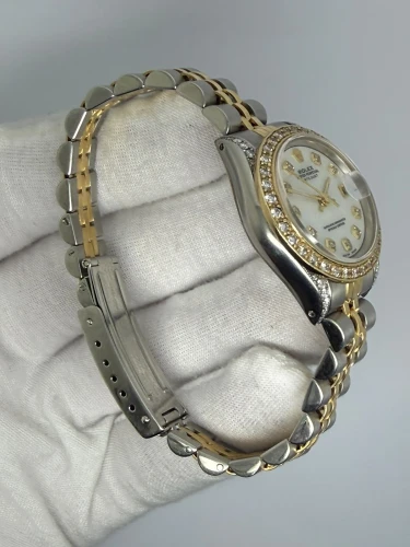 Rolex Ladies Datejust 26mm Mother of Pearl Diamond Dial & Custom Diamond Bezel 69173 1984