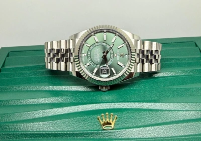 Rolex Oyster Perpetual Sky-Dweller 42mm Oystersteel & 18ct White Gold Green Dial Jubilee Bracelet 336934 2025 UNWORN