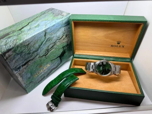 Rolex Oyster Perpetual Air-King 34mm Stainless Steel Green Sunburst Dial 5500 1982