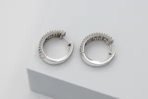 9ct White Gold Diamond Hoop Earrings 3.10ct G/H Si