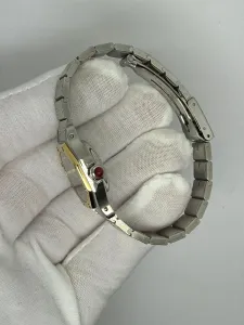 Cartier Santos Octagonal Ladies 26x31mm Stainless Steel & 18ct Yellow Gold Burgundy Dial 2965 1980s