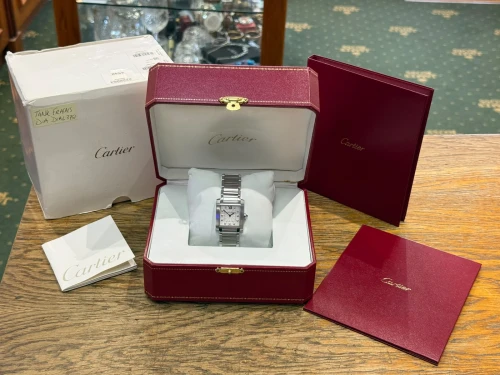 Cartier Tank Française Mid-Size 30mm Stainless Steel Factory Diamond Dial 3751 2016