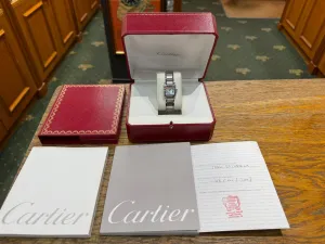 Cartier Tank Française Ladies 20×25mm Stainless Steel Pink Mother of Pearl Dial 2384 2007