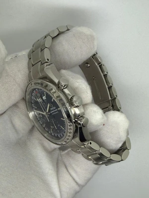 Omega Speedmaster Automatic Triple Date Speedy Reduced 39mm Stainless Steel Blue Chronograph Dial Tachymetre Bezel 35238000 2005