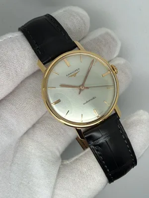 Longines Automatic 35mm 18ct Yellow Gold Silver Dial 7238 1960