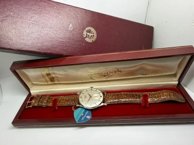 Longines Jumbo Manual Wind 37mm Stainless Steel Striped Dial 6881-2 1958