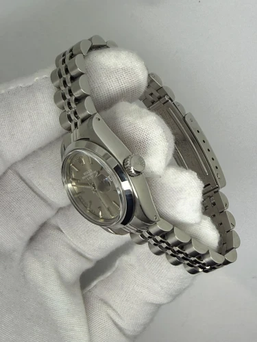 Rolex Oyster Perpetual Date Ladies 26mm Stainless Steel Slate Grey Dial 6916 1982