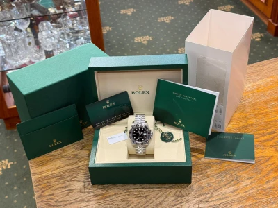 Rolex GMT-Master II Bruce Wayne 40mm Stainless Steel Black & Grey Bezel Jubilee Bracelet 126710GRNR Brand New