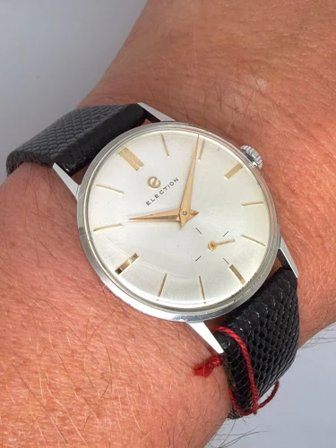 Election Vintage Manual Wind 34mm Stainless Steel 17 Jewel Swiss Watch 1950s