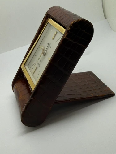 Jaeger-LeCoultre for Hermès Ados 8 Jours Travel Desk Clock 8-Day Manual Wind Circa 1950s