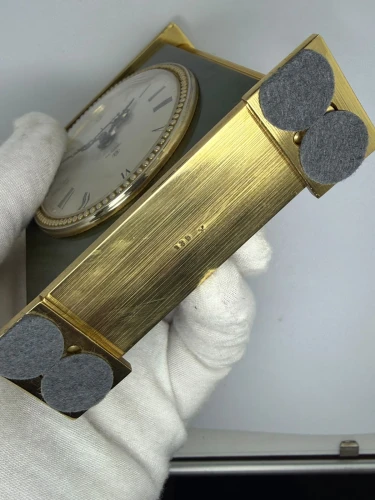 Jaeger-LeCoultre Recital 8-Day Mechanical Alarm Mantel Clock Green & Gold 1950s–1960s