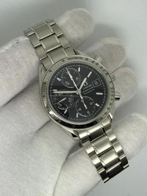 Omega Speedmaster Automatic Date Speedy Reduced 39mm Stainless Steel Black Chronograph Dial Tachymetre Bezel 3513.30 2012