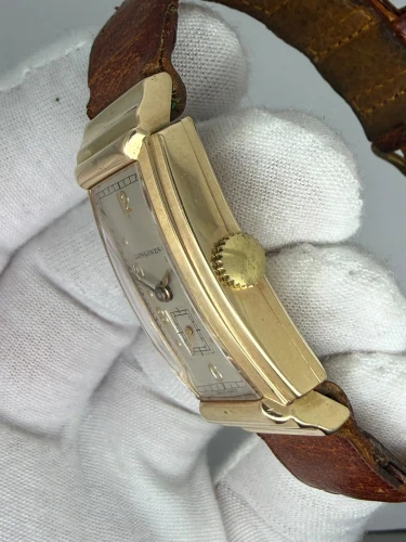 Longines Art Deco Tank Vintage Wristwatch 42 x 20mm Solid 14ct Yellow Gold 1944