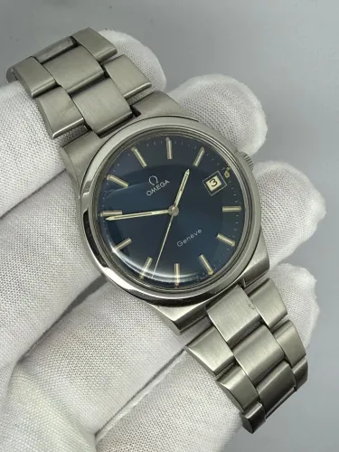 Omega Genève Manual Wind 36mm Stainless Steel Blue Dial 136.0103 1977