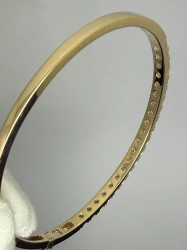 9ct Gold Natural Diamond Bangle 3.25ct 13.2g