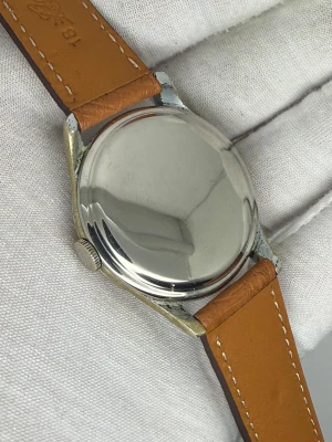 Helvetia Triple Date Calendar 35mm Vintage Patina Dial Ostrich Strap 1940s