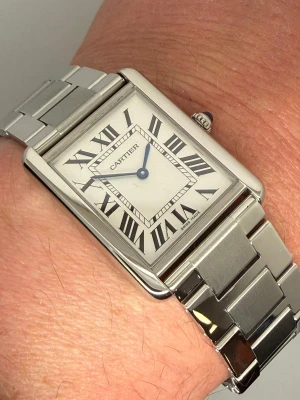 Cartier Tank Solo Quartz 34x27mm Stainless Steel Silver Dial Bracelet 3169 2018 Full Set