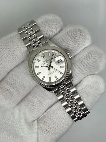 Rolex Oyster Perpetual Datejust Ladies 28mm Stainless Steel & 18ct White Gold Silver Dial 279174 2026