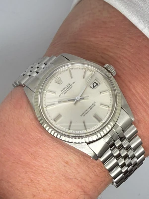 Rolex Oyster Perpetual Datejust 36mm Stainless Steel & 18ct White Gold Fluted Bezel Silver Dial Jubilee Bracelet 1601 1970