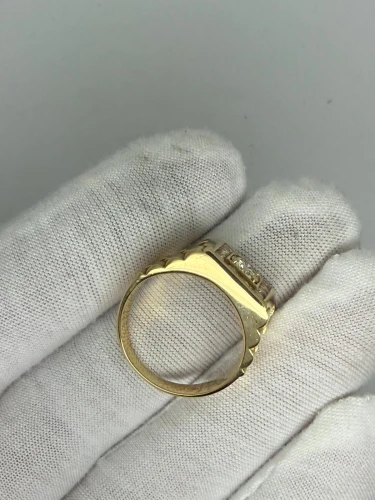 18ct Yellow Gold Diamond Rolex Style Ring 0.82ct Round Brilliant Cut Diamonds