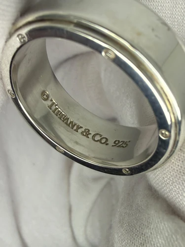 Tiffany & Co. Metropolis Sterling Silver 9mm Screwhead Band Ring Size X 1990s