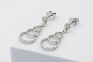 18ct White Gold Diamond Drop Earrings – 0.64ct G/VS