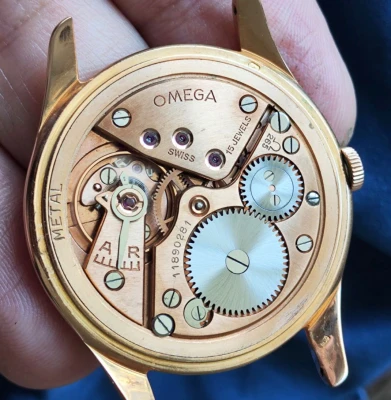 Omega Jumbo Manual Wind 37.5mm 18ct Rose Gold Silver Dial 2620 1947