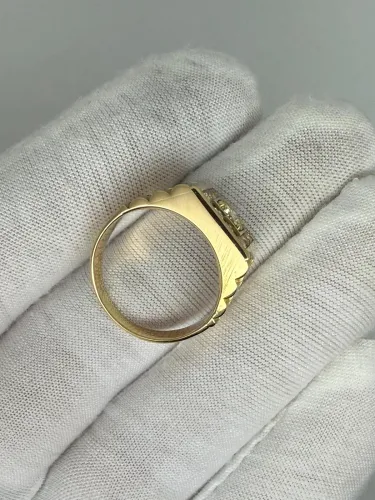 18ct Yellow Gold Diamond Rolex Style Ring 0.82ct Round Brilliant Cut Diamonds