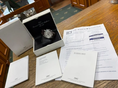 IWC Pilot Spitfire Chronograph 42mm Stainless Steel Silver Dial Day-Date Circa 2012 IW371702