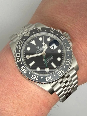 Rolex GMT-Master II Bruce Wayne 40mm Stainless Steel Black & Grey Bezel Jubilee Bracelet 126710GRNR Brand New