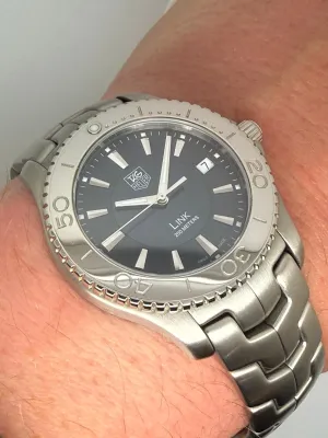 TAG Heuer Link Quartz 39mm Stainless Steel Blue Dial Bracelet WJ1112 2000s