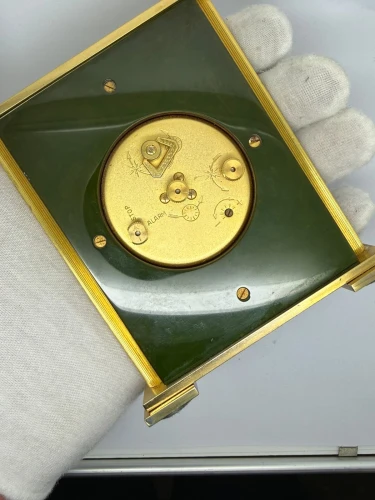 Jaeger-LeCoultre Recital 8-Day Mechanical Alarm Mantel Clock Green & Gold 1950s–1960s